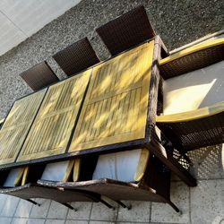 Outdoor Dining Table set with chairs! (8 person dining set!) Perfect for the Holidays 🎄✨