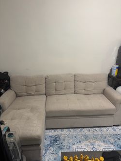 L-Shaped Sectional Sofa with Storage – Good Condition