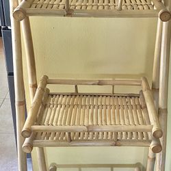 3-tier Handcrafted Natural Bamboo Shelf Foldable