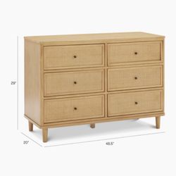 Marin With Cane 6 Drawers Assembled Dresser 