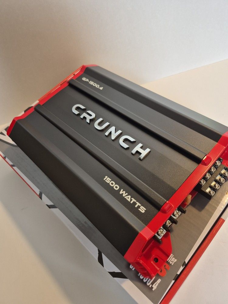 CRUNCH 1500 WATTS 4 CHANNE BUILT IN CROSSOVER CAR AMPLIFIER ( BRAND NEW PRICE IS LOWEST INSTALL NOT AVAILABLE )