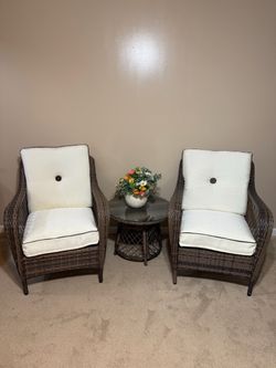 Wicker Patio Chair and Table Set