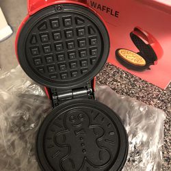 $5. NEW Mini Waffle Maker (color Red)