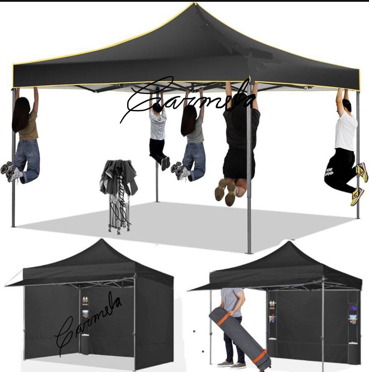 10x10 Pop Up Canopy Heavy Duty Party Tent with Removable Awning and Sidewalls,Easy Up Outdoor Wedding Commercial Canopy,Gazebo All Season Windproof&Wa