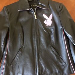 Vintage Black Leather Playboy Jacket