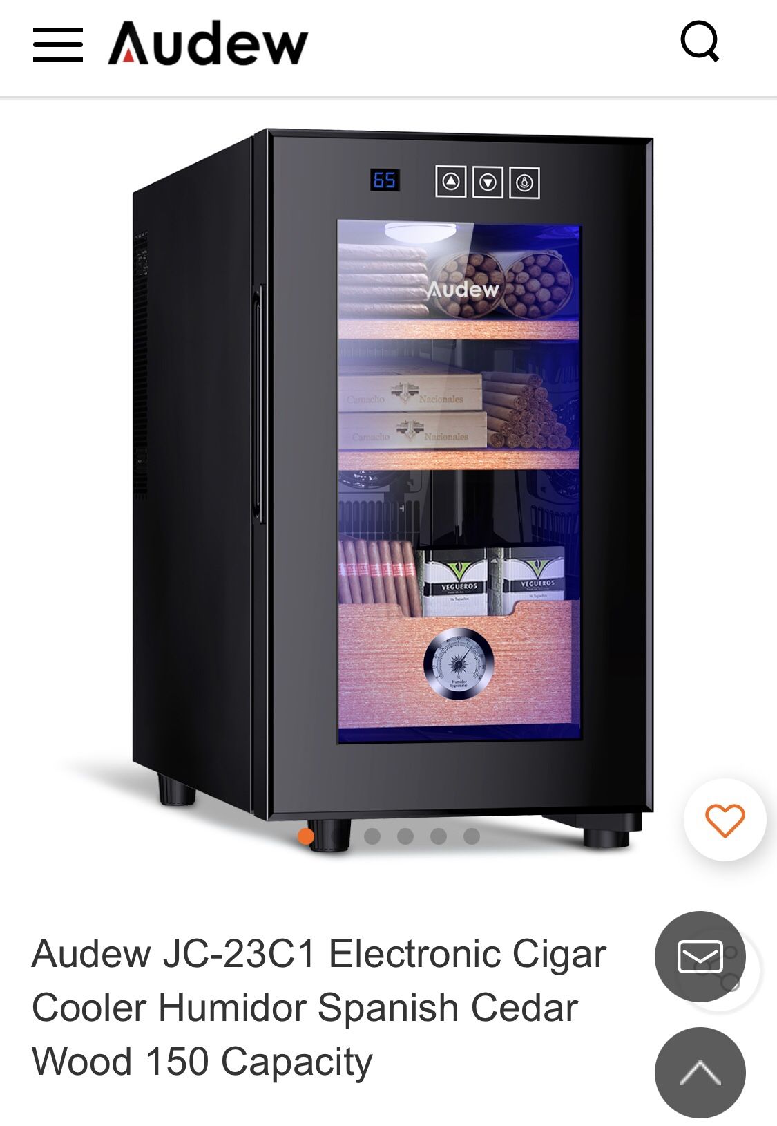 Audew JC-23C1 Electronic Cigar Cooler Humidor Spanish Cedar Wood