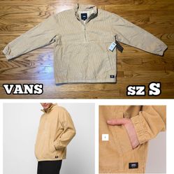 Vans Blake Corduroy Anorak 3/4 Zip Pullover Jacket Men’s Sz Small New