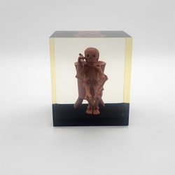 Artisan Crafted Made in Mexico Mictlatecuhtli Resin Cube Souvenir Home Decor