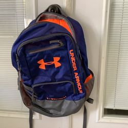 Under Armour Storm backpack blue with orange detail