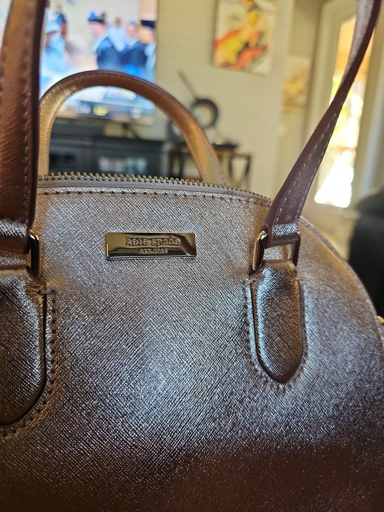 Kate Spade Rose Gold Bowling Shaped Bag