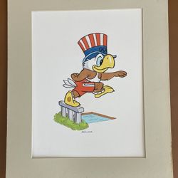 **RARE** Sam Olympic Eagle Original Drawing BOB MOORE Signed (Walt Disney 1984)