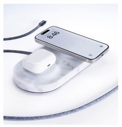 Dual Wireless Charging Pad in Genuine Marble