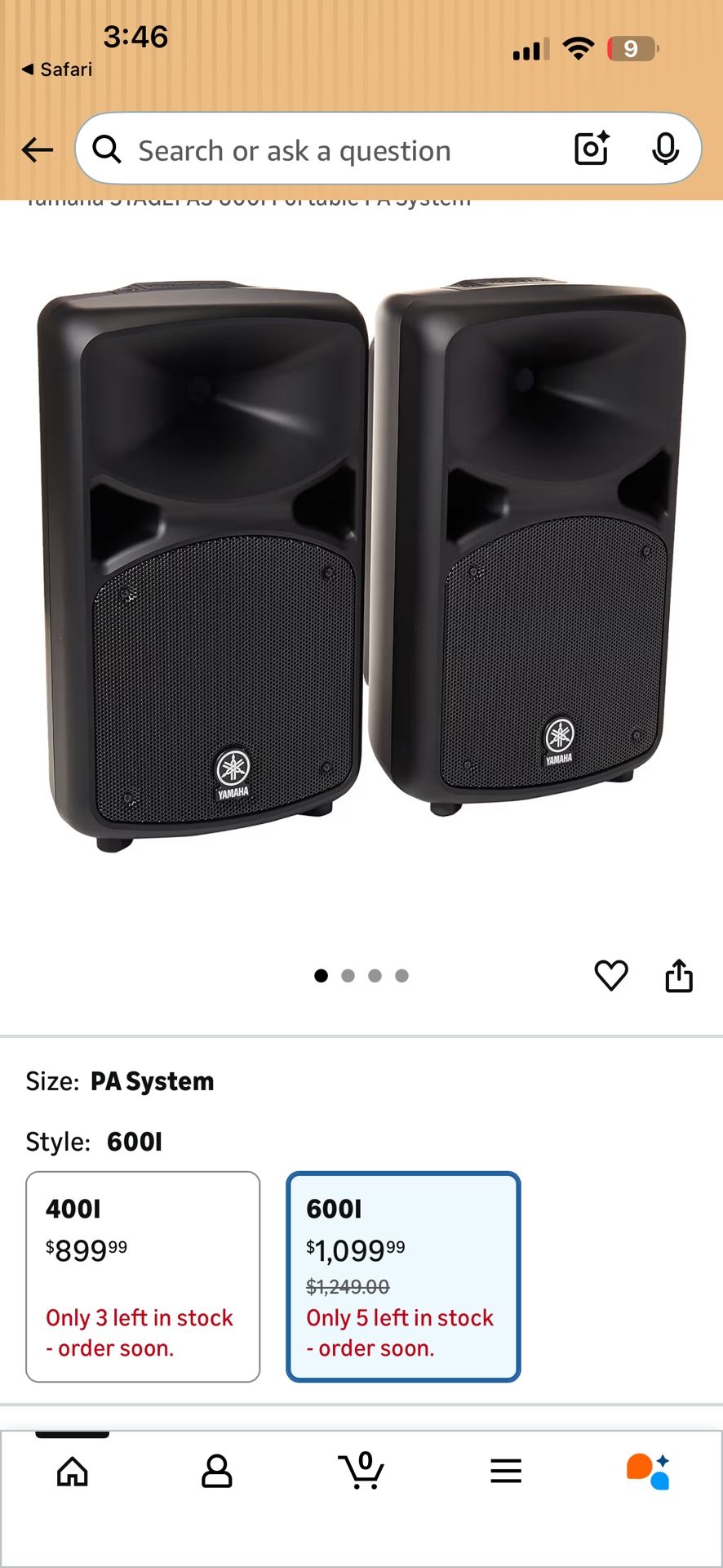 Yamaha STAGEPAS 600i Portable PA System