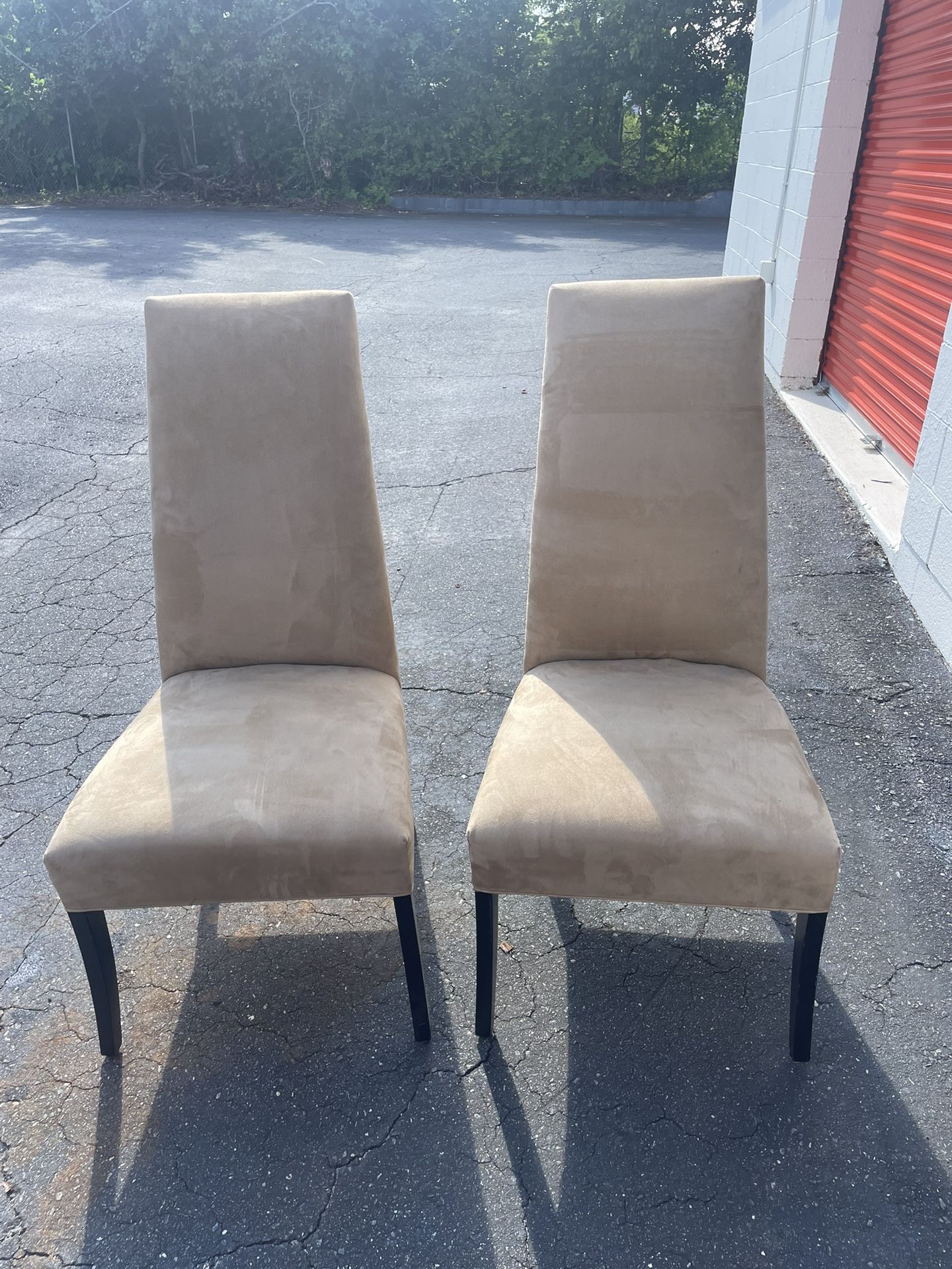 2 Suede Dining Room Chairs