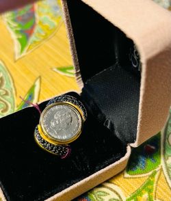 Vintage Italian Bronze coin Ring