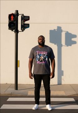 Tupac “All Eyez On Me” gray graphic t-shirt