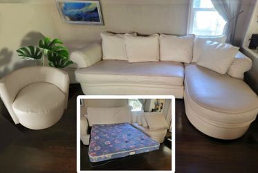 Sleeper Sofa with Swivel Chair: $500 obo