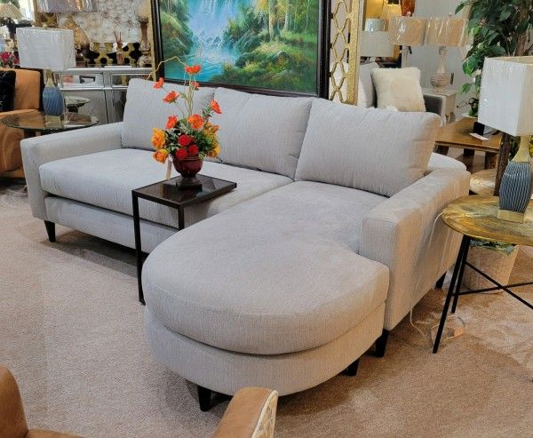 New Grey Sofa Chaise (Sectional, Couch)