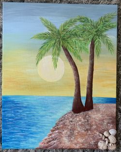 Palm Trees Acrylic Painting 