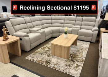 GREAT DEAL  !!! New Reclining Sectional with cup holder