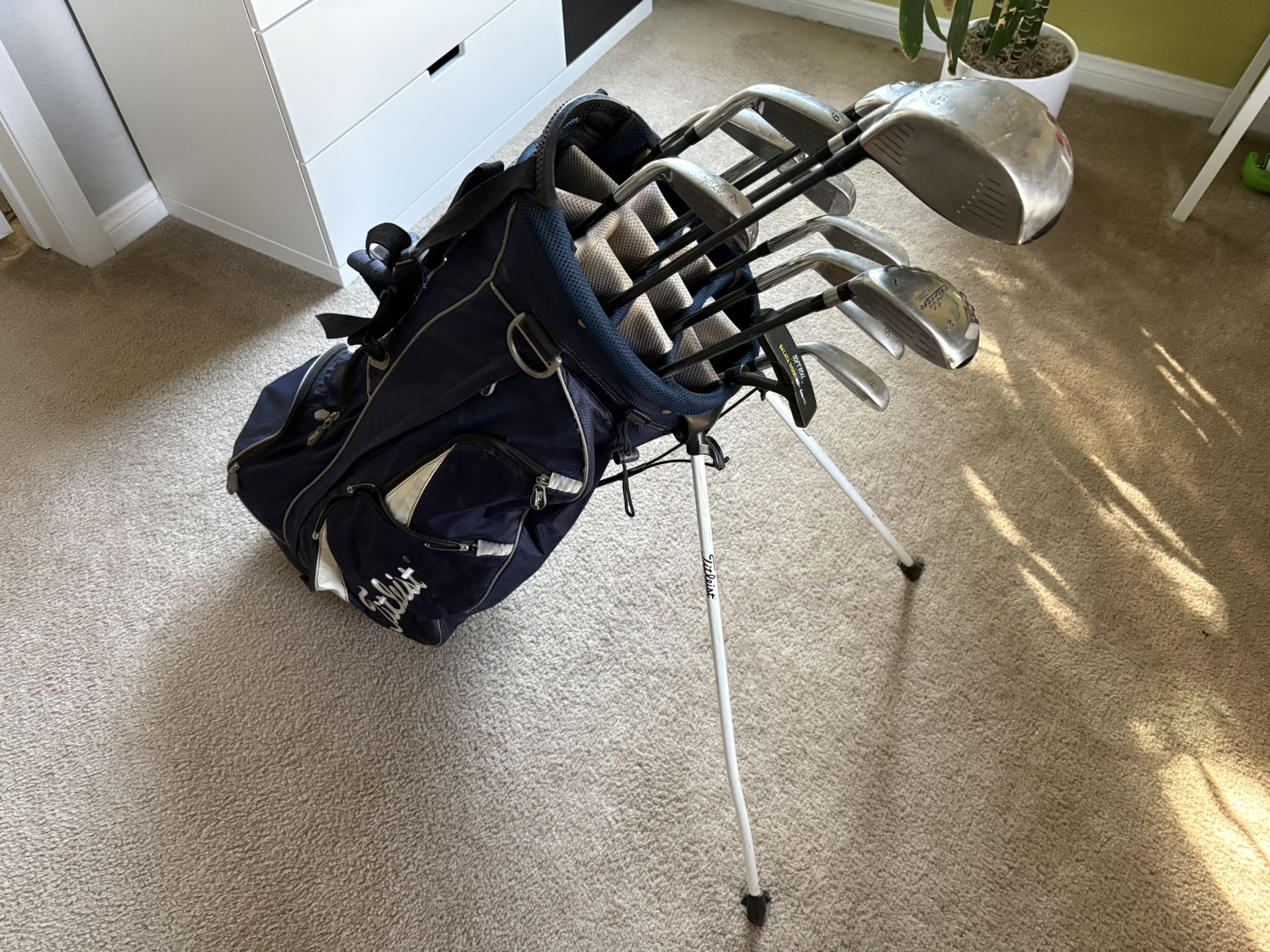 Golf Club Set and Titleist Bag