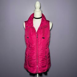 NWT Sharon Young Pink Quilted Puffy Vest - Women’s