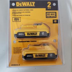 Dewalt 20v Batteries 2.0 Ah Brand New