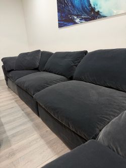 RESTORATION HARDWARE CLOUD SOFA SECTIONAL VELVET PERFECT CONDITION