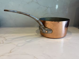 Vintage French-style copper saucepan