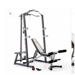 Exercise Cage System With Weight Lifting Bench 