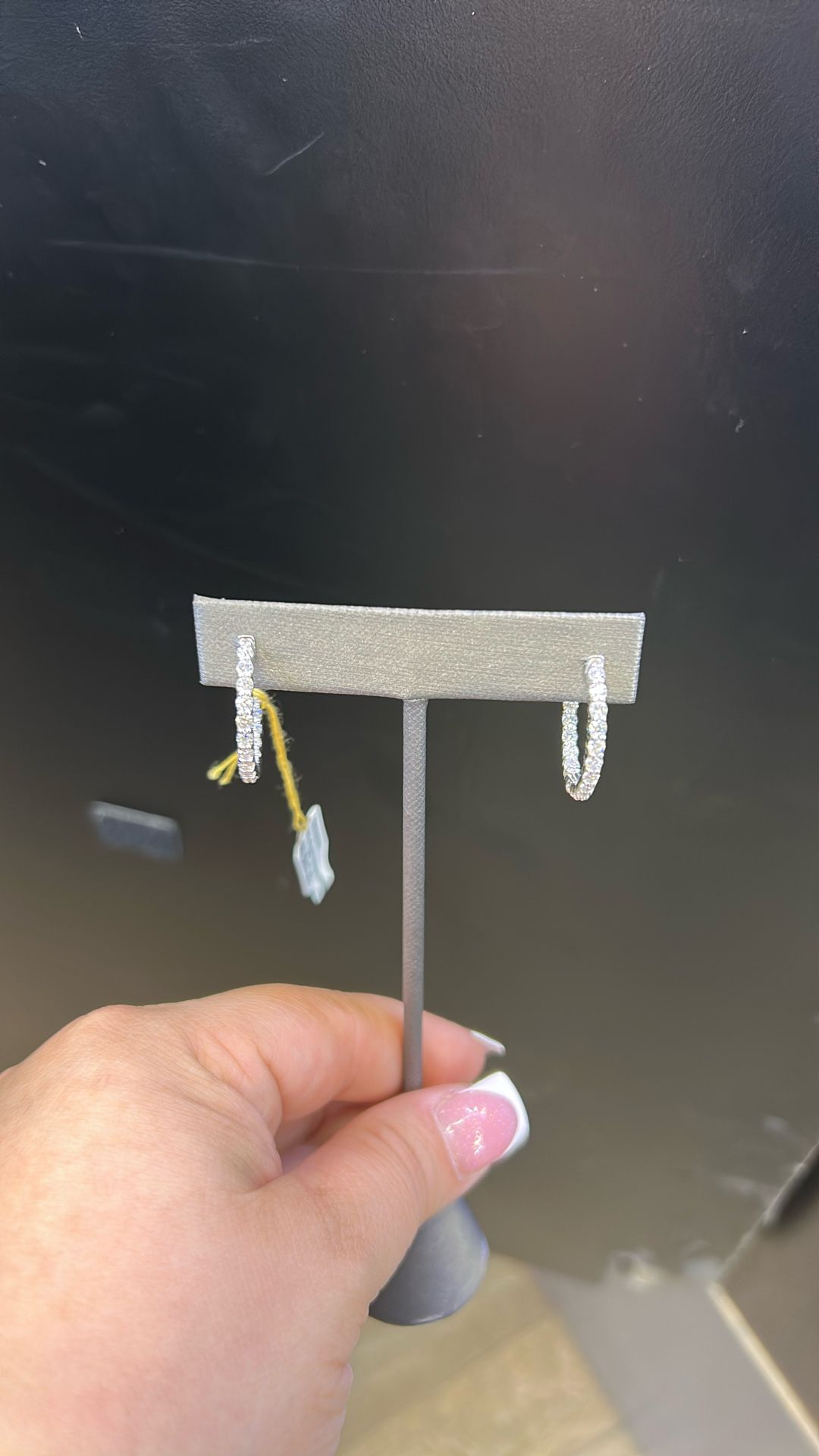 14k Lab Diamond Hoop Earrings