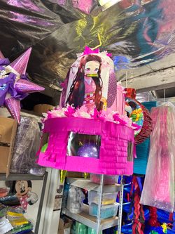 Nezuko demon slayer three tier pinata with balls