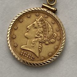 1882 Gold Coin/chain 
