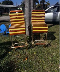Pair Of Vintage Patio Bar Stools
