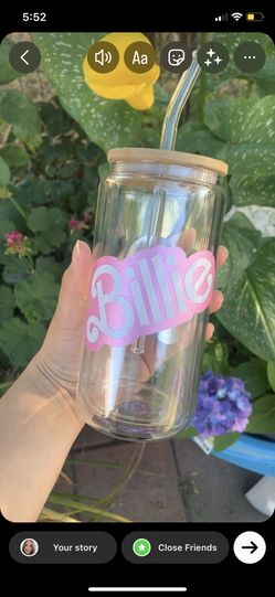 Billie Eilish Barbie Glass Cup