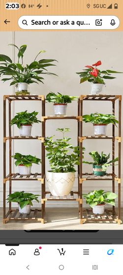 Multi-Tier Bamboo Wood Plant Stand