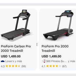 Treadmill Proform 2000 Recently Assembled WiFi Touchscreen 12 Speed  12 Incline -3 Decline Firm 579$