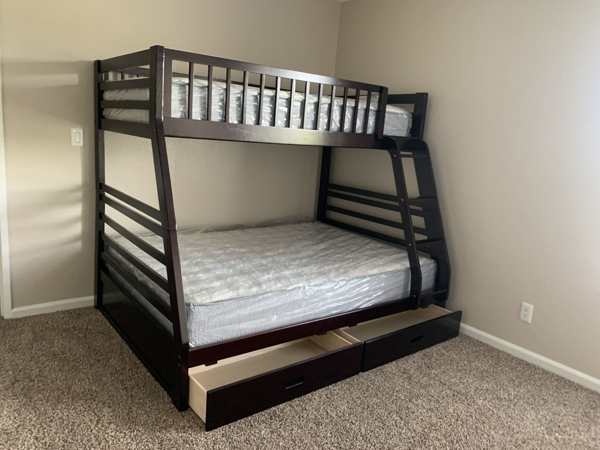 $699 Brand New Full/twin Bunk Bed With Mattress (Read Description Below)