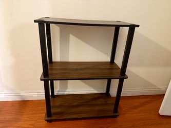 3-Tier Dark Walnut / Espresso Storage Shelf & End Table