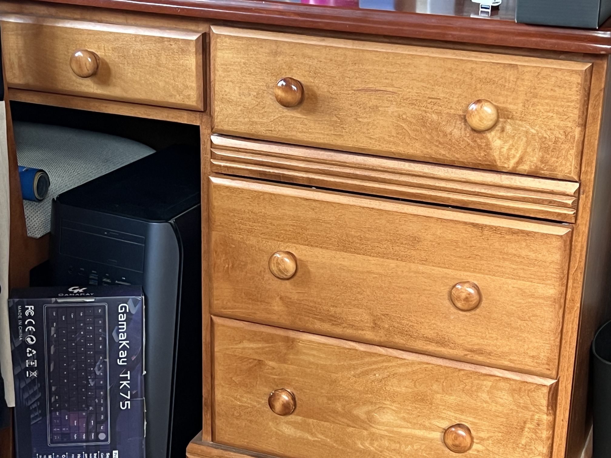 Twin Bedroom Set. Bed With Headboard And Footboard And Trundle Under Bed, Desk With Hutch And Nightstand