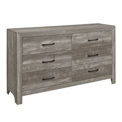 Gray Six Drawer Dresser