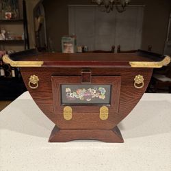 Vintage Asian Style Wooden Style Cabinet/Jewelry Box
