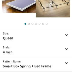 Zinus Walter Standard Profile Metal Smart Box Spring/Mattress Foundation/Wood Slat Support/Easy Assembly & Michelle Compack 9-Leg Support Bed Frame, 