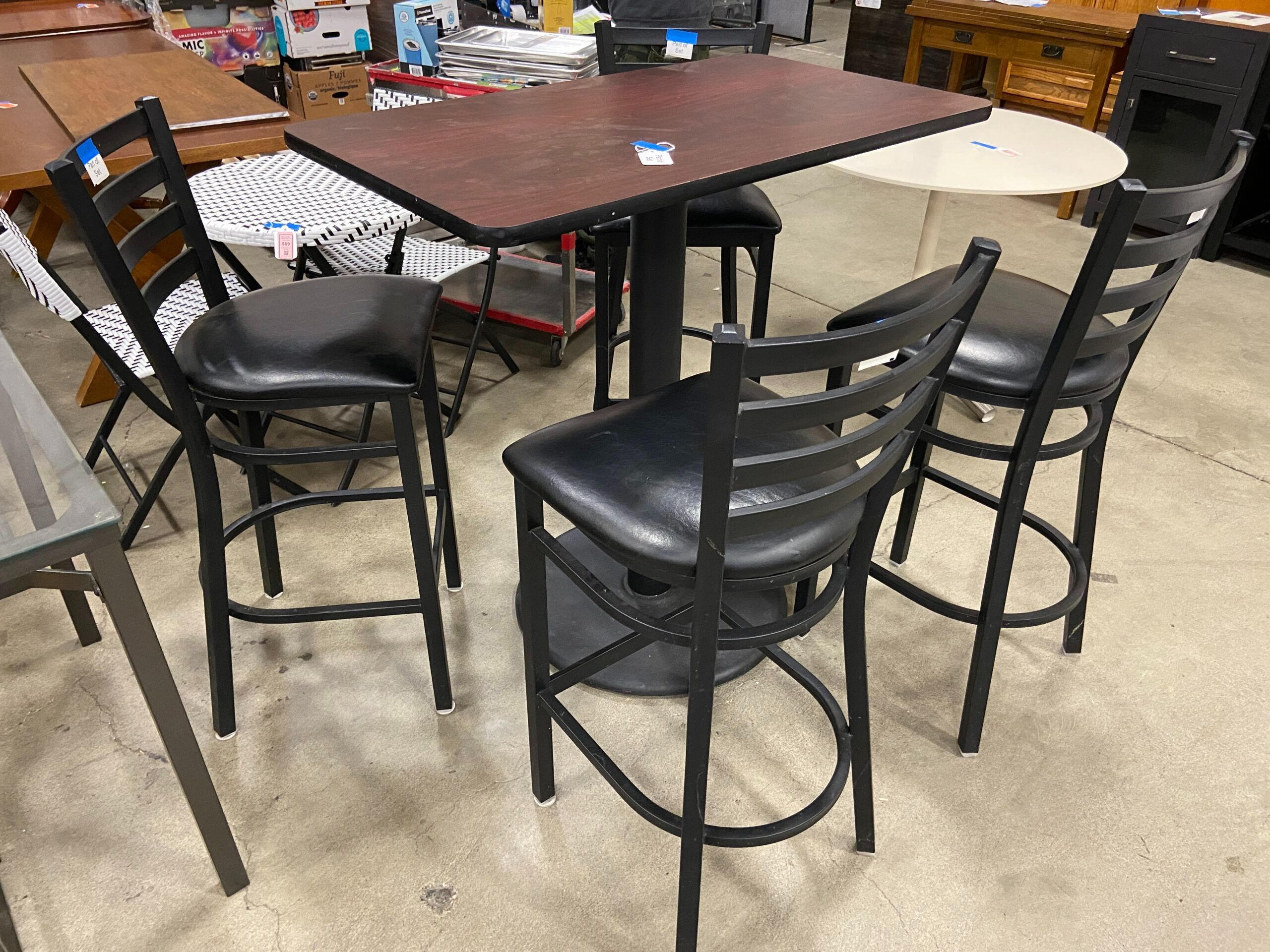 Tall Dining Table with Bar Height Stools (Set of 4)