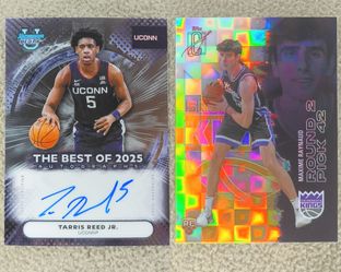 2025-26 Tarris Reed Jr Bowman U Best The Best Of 2025 Autographs Rookie + 2025-26 Maxime Raynaud Topps Signature Class Yellow Pandora Rooki
