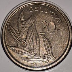 1982 Belgium 20 Franc Coin