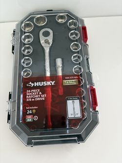 Husky 24-Piece 3/8” Drive SAE Metric Socket Ratchet Set H3D24PCSWS
