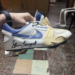 Steve Largent game worn shoes, Autographed