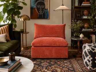 Joybird Holt Petite Armless Chair (Harper Cinnamon)