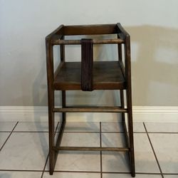 Vintage Restaurant Child’s Kids Wooden High Chair. Approx. 27” High. Pre Owned.